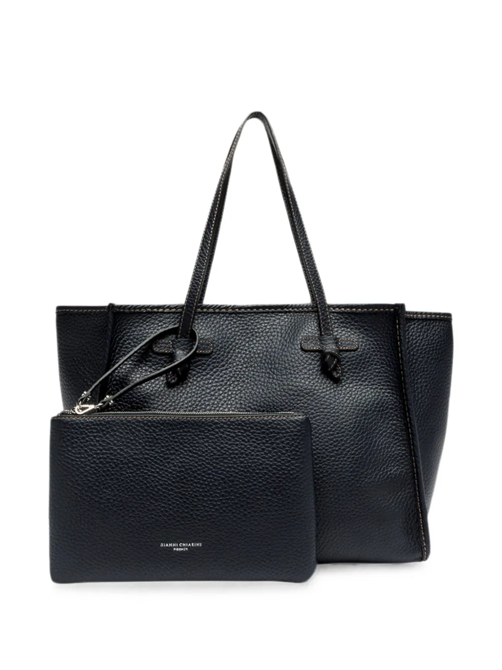 GIANNI CHIARINI Marcella shopper van bewerkt leer Zwart