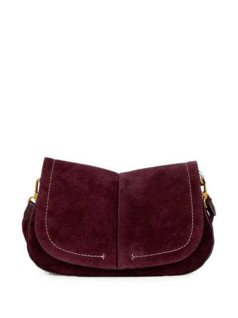 GIANNI CHIARINI Helena suede contrast-stitch clutch bag