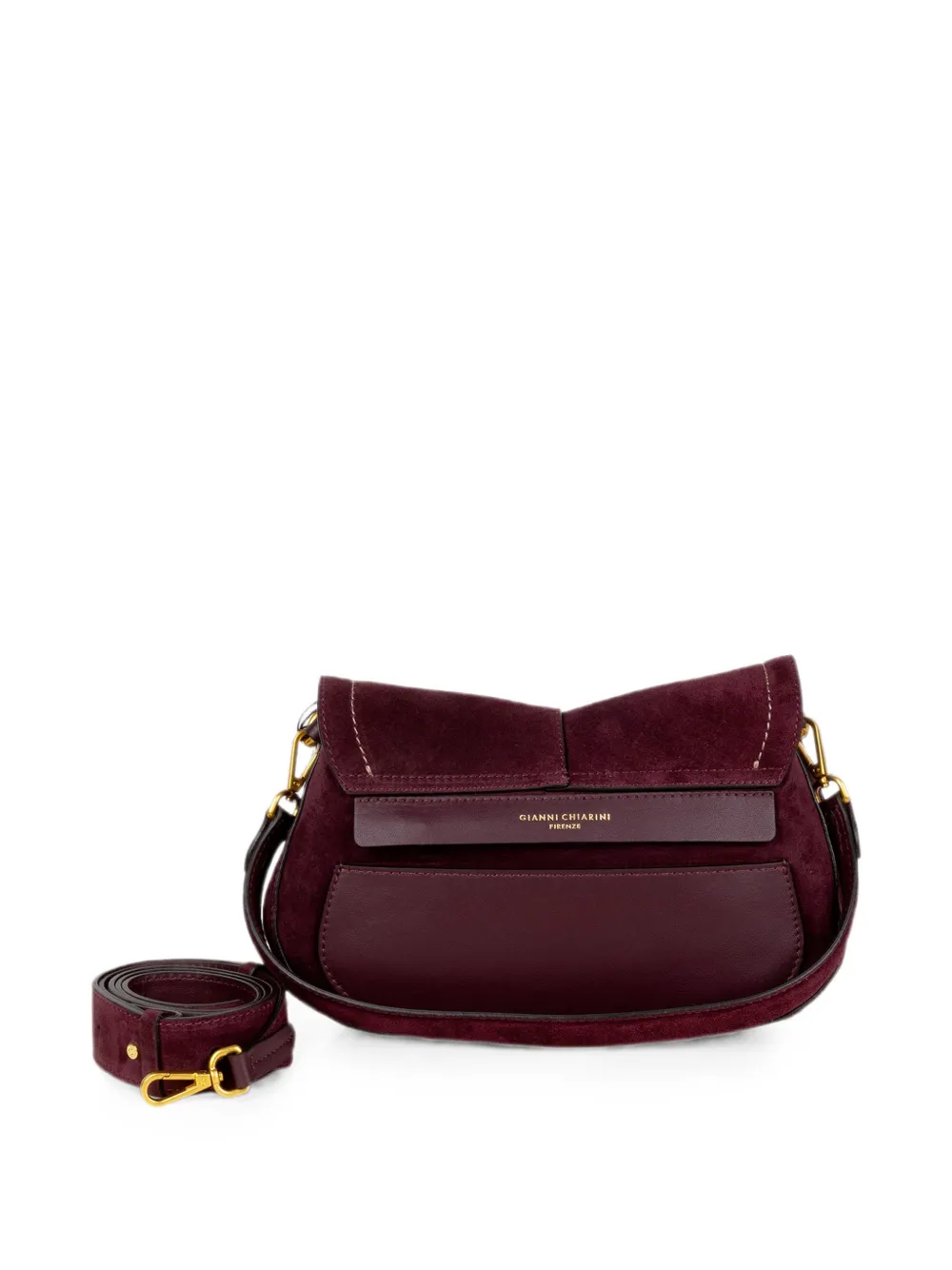 GIANNI CHIARINI Helena suède clutch met contrasterende stiksels Rood