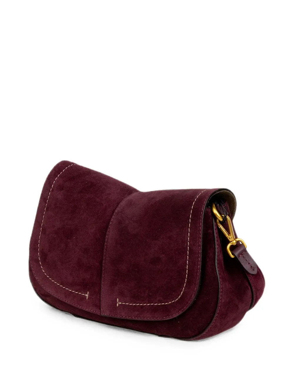 GIANNI CHIARINI Helena suède clutch met contrasterende stiksels Rood