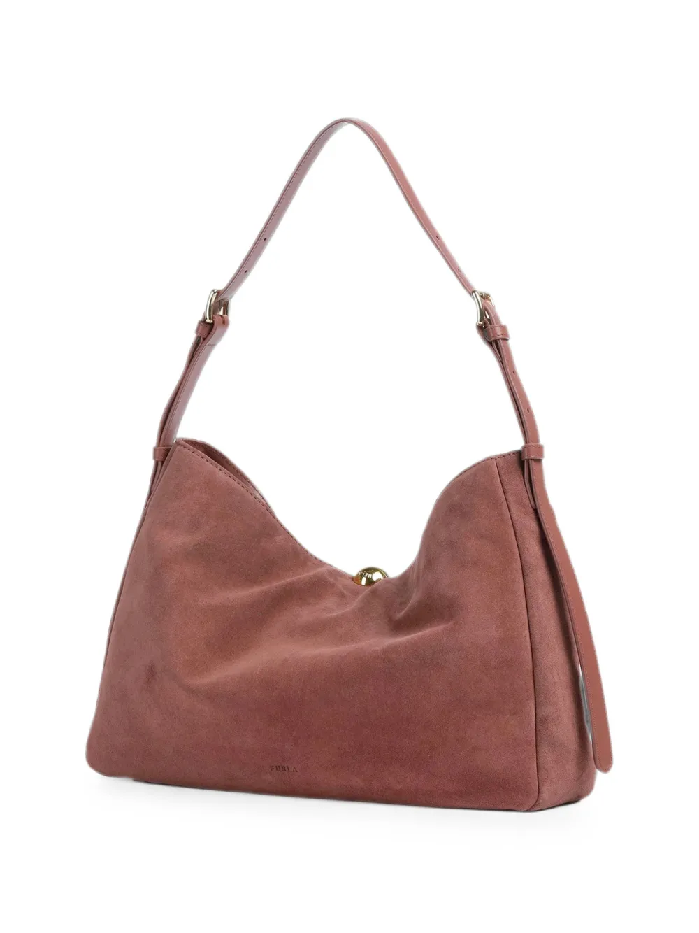 Furla Sfera Soft schoudertas met franje Bruin