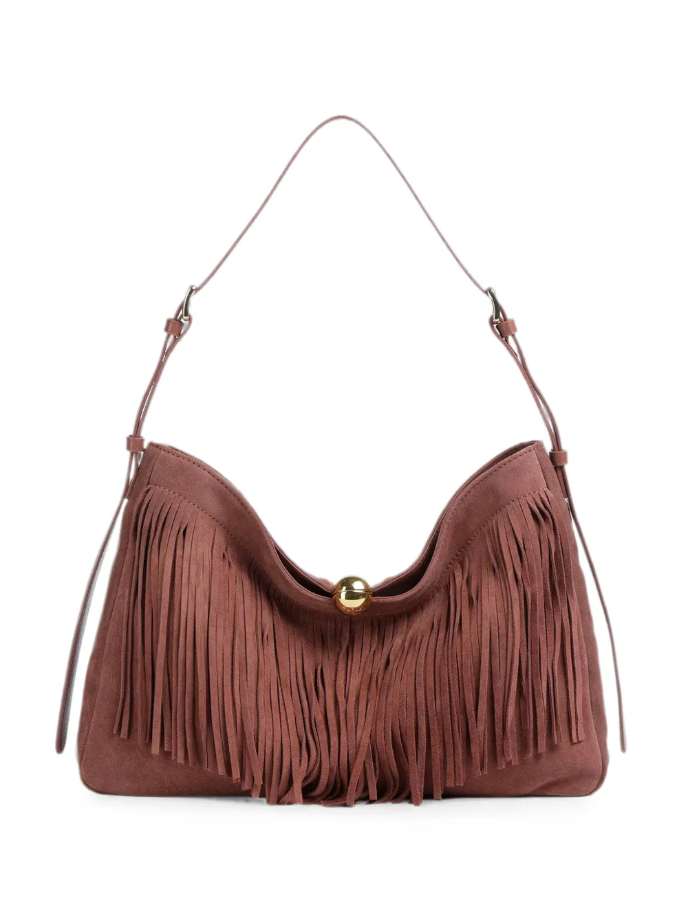Furla Borsa a spalla con frange - Marrone