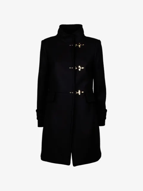 Fay toggle-fastening funnel-neck coat