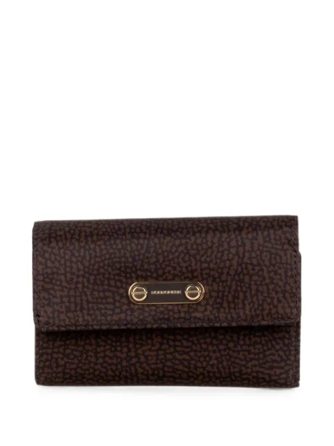 Borbonese eye-of-the-partridge-print logo-plaque wallet