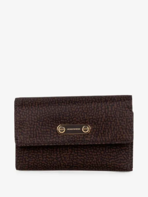 Borbonese eye-of-the-partridge-print logo-plaque wallet