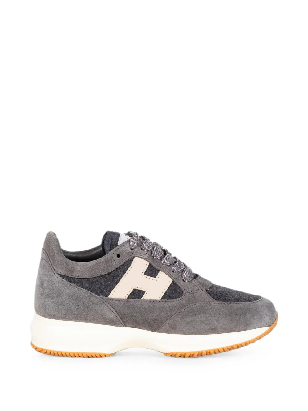Hogan logo-patch panelled sneakers Grijs