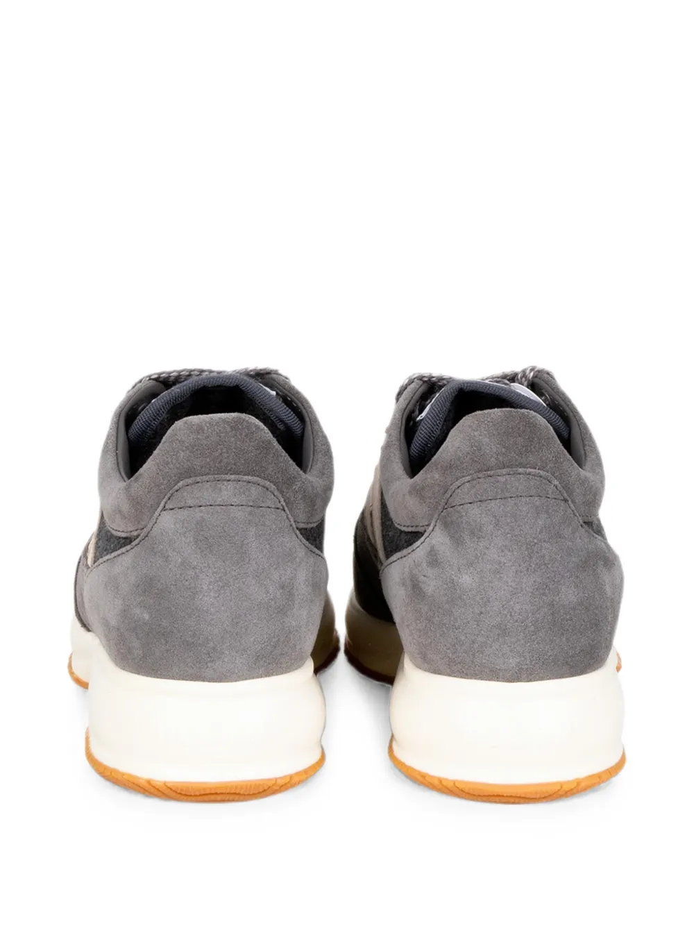 Hogan logo-patch panelled sneakers Grijs