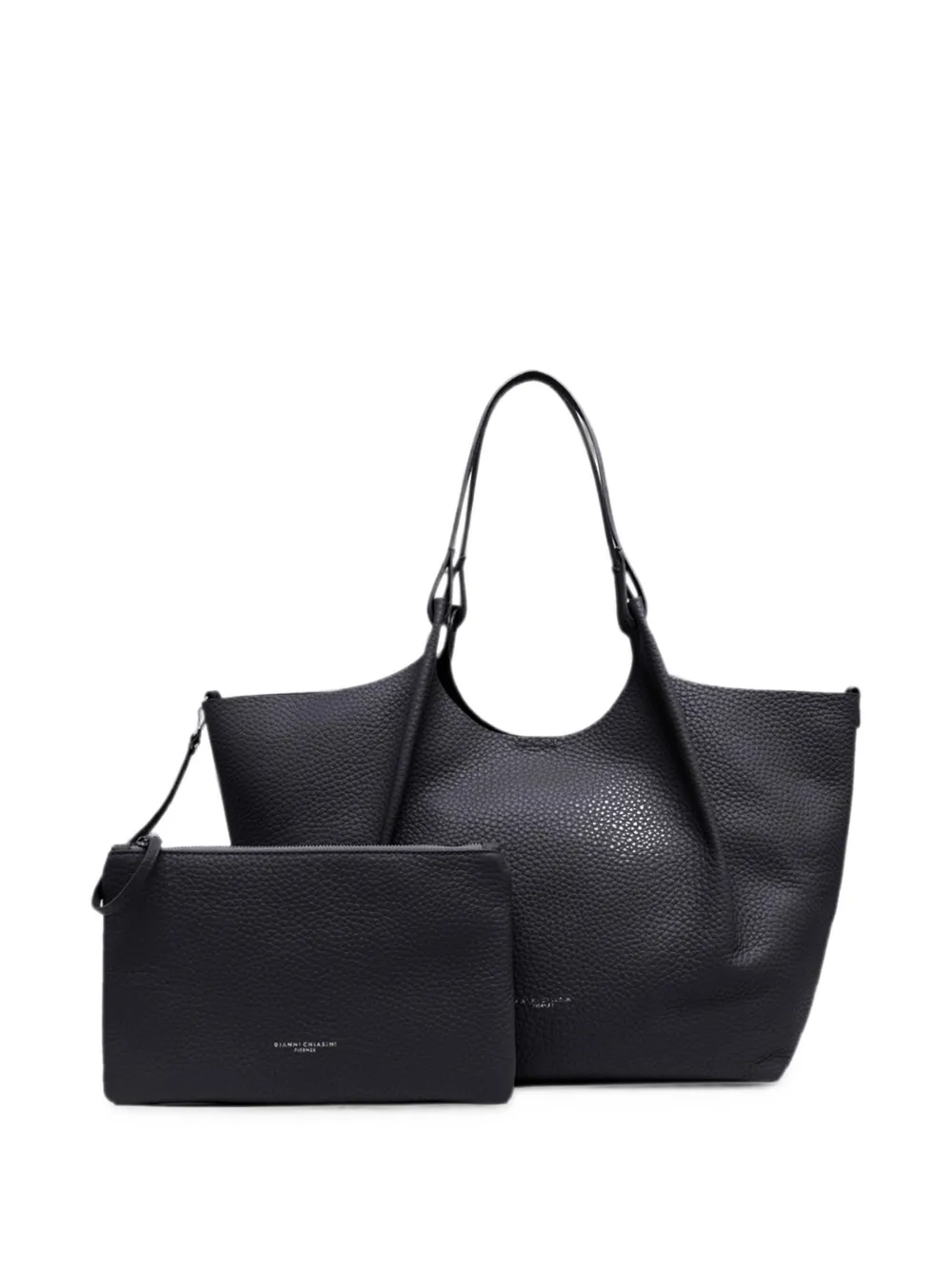 GIANNI CHIARINI Dua shopper van bewerkt leer Blauw