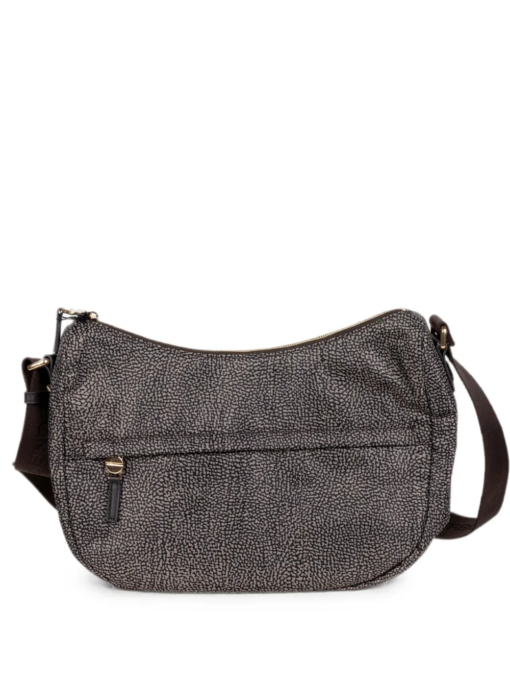 Borbonese B-Club OP-print zip-fastening shoulder bag - Grigio