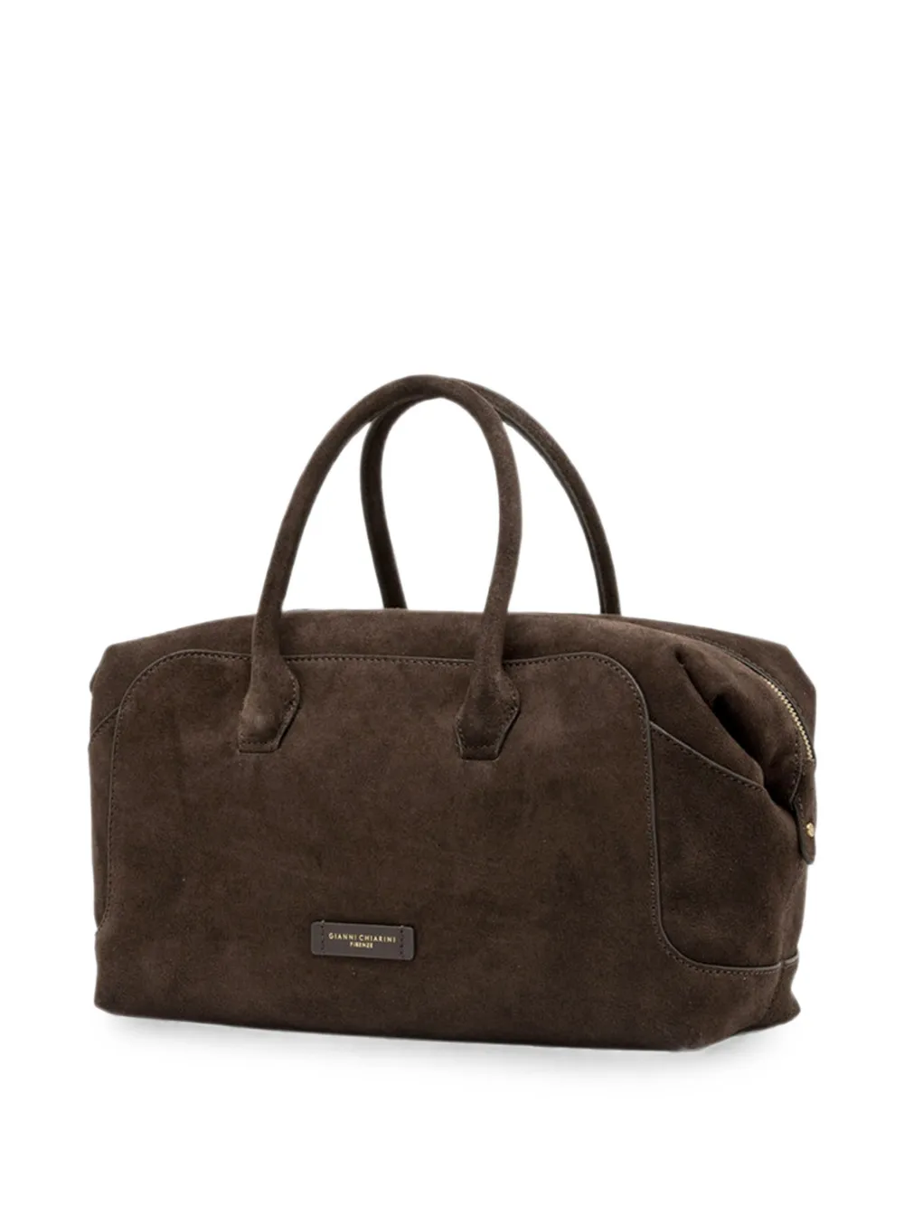 GIANNI CHIARINI Suède clutch met handvat Bruin