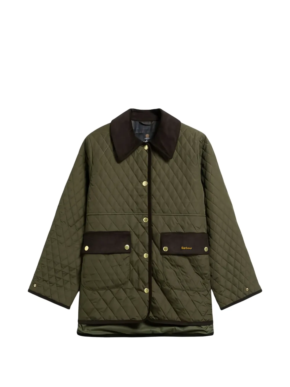 Barbour Whickham corduroy-collar quilted jacket - Verde