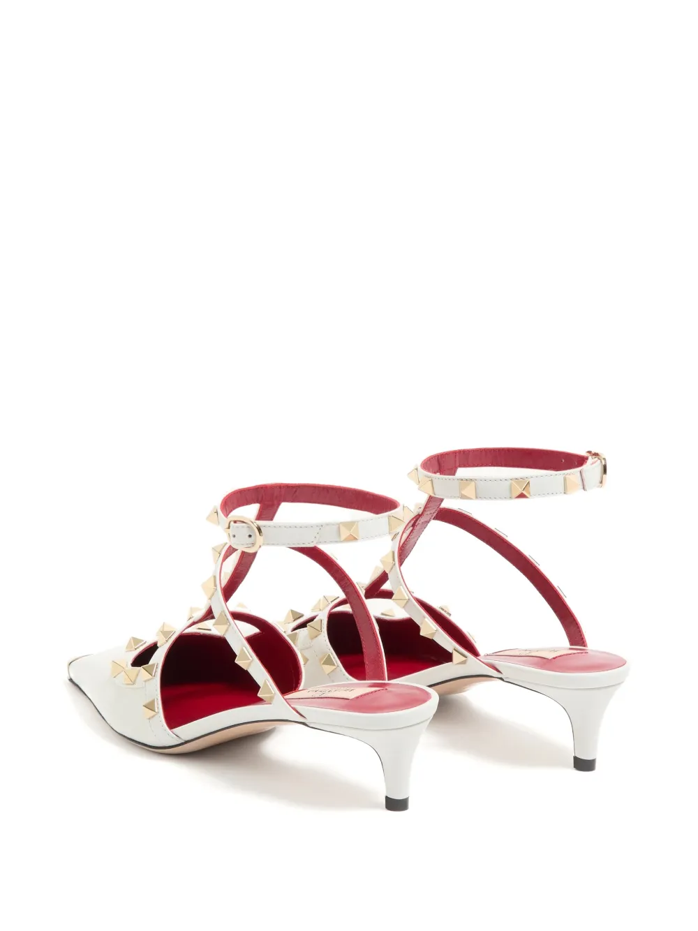 Valentino Garavani Rockstud court shoes in kid leather 40mm Wit