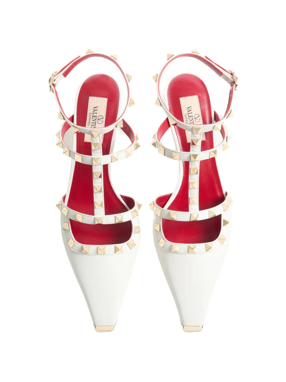 Valentino Garavani Rockstud court shoes in kid leather 40mm Wit