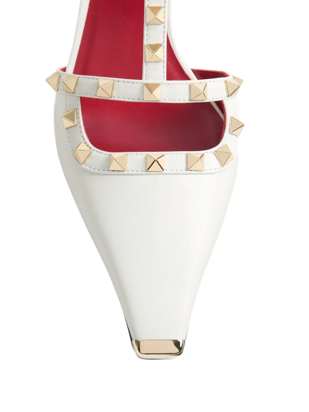 Valentino Garavani Rockstud court shoes in kid leather 40mm Wit