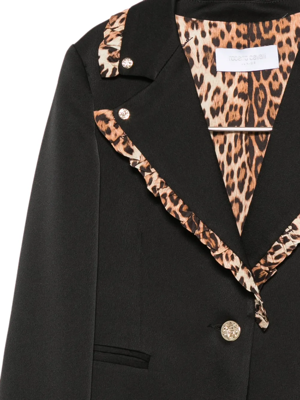 Roberto Cavalli Junior Blazer met luipaardprint Zwart