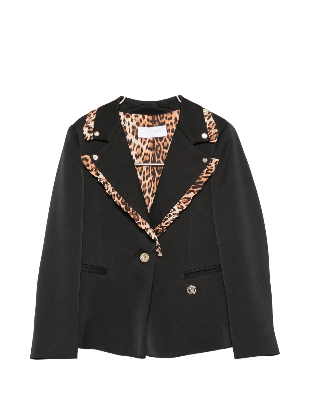 Roberto Cavalli Junior leopard-print blazer - Schwarz