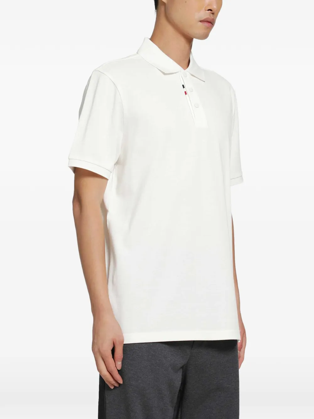 Moncler Poloshirt met katoenen piquet en logo Wit