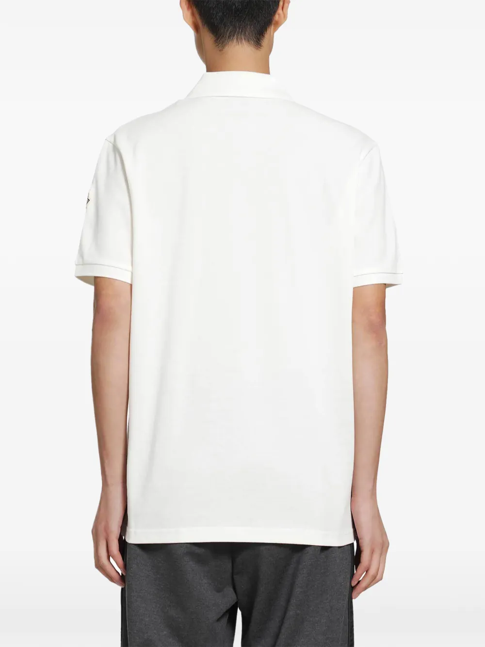 Moncler Poloshirt met katoenen piquet en logo Wit