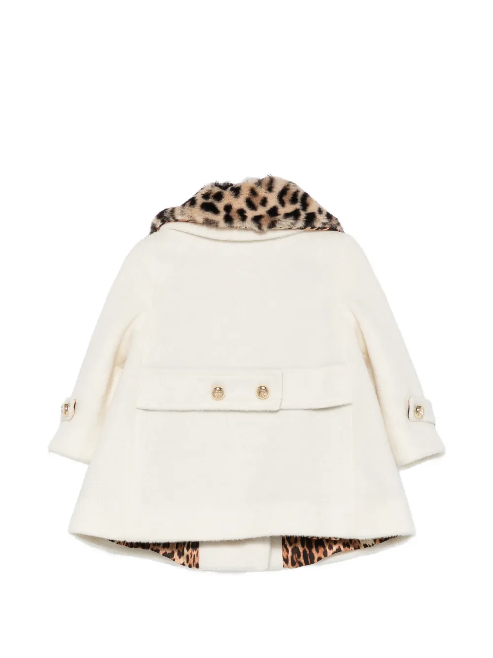 Roberto Cavalli Junior Jas met luipaardprint en dubbele rij knopen Beige