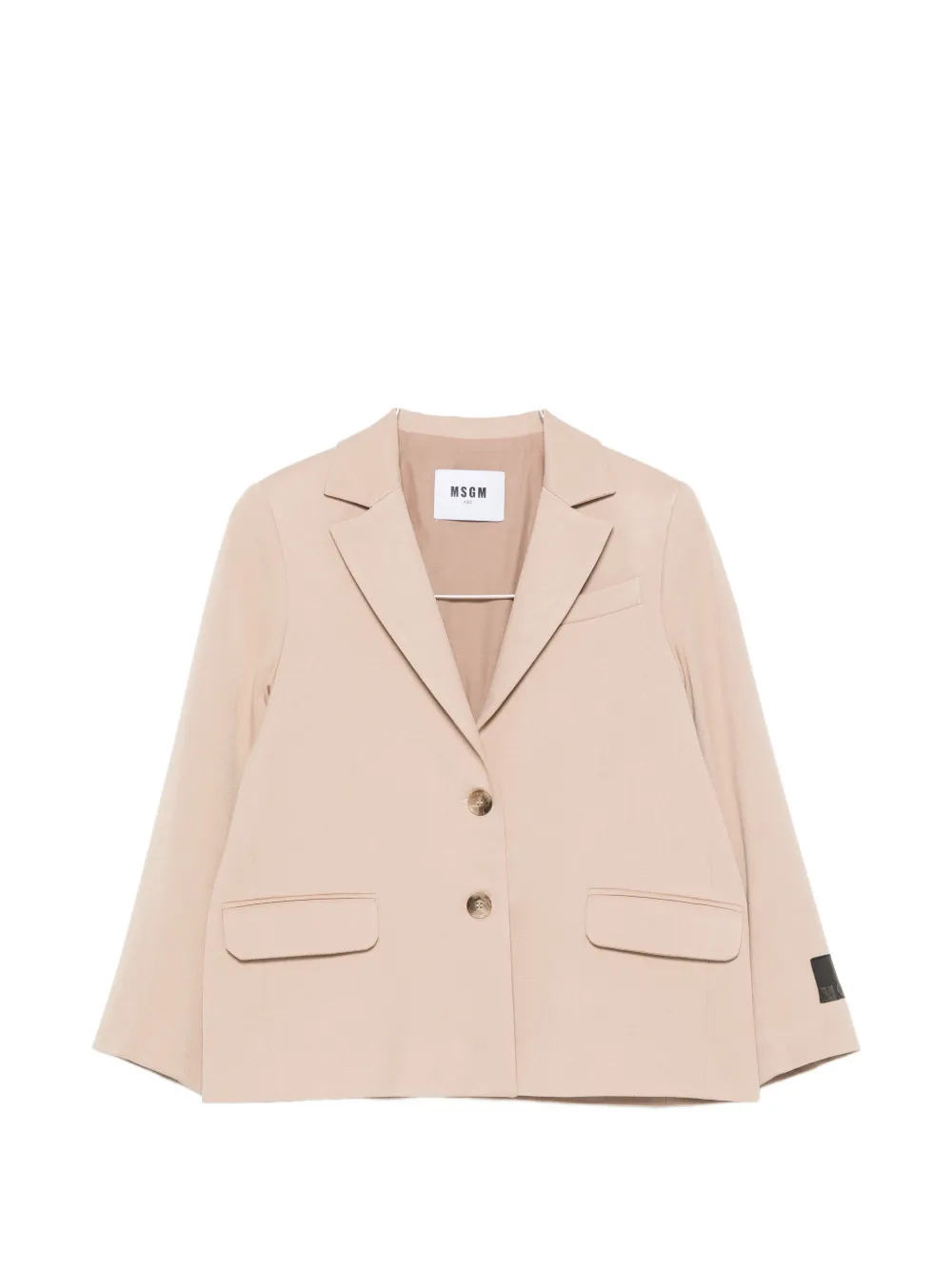 MSGM Kids logo-appliqué blazer - Nude