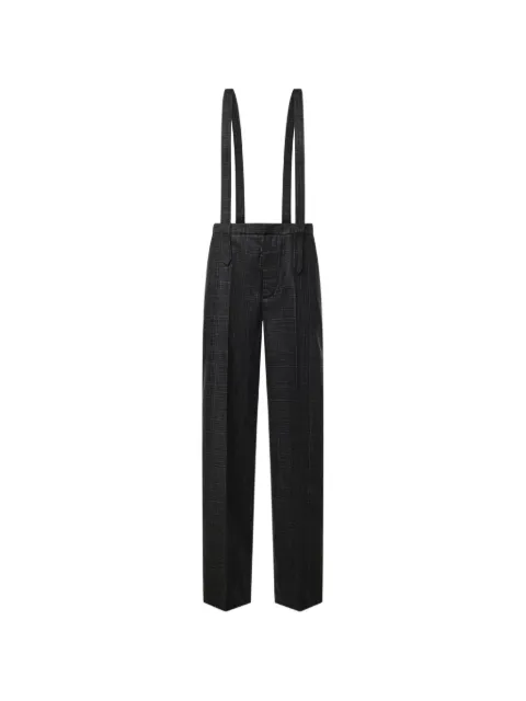 DONDUP check-print suspender trousers
