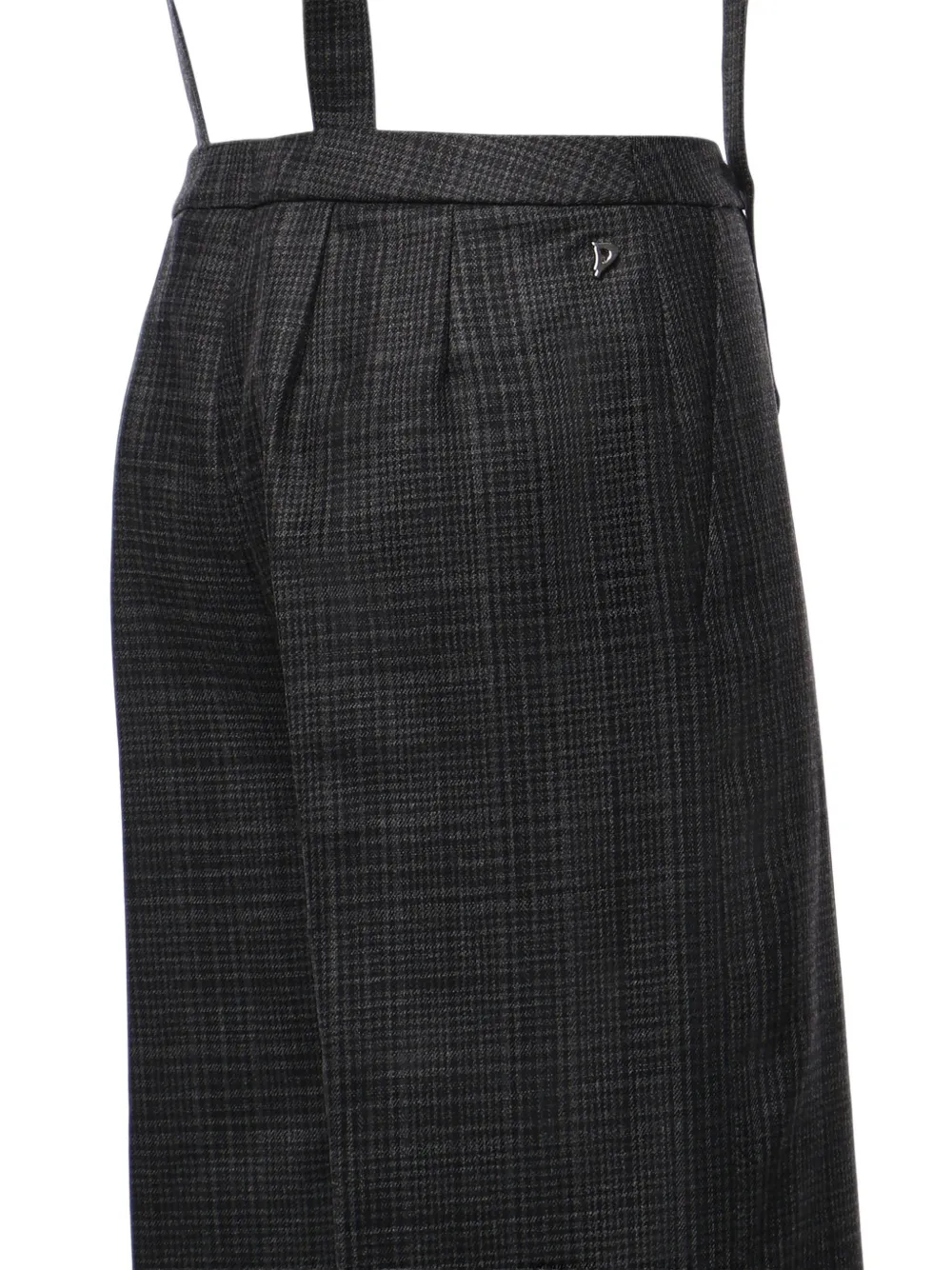 DONDUP Geruite broek met bretels Grijs