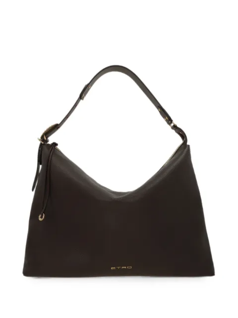 ETRO logo-lettering grained-leather shoulder bag