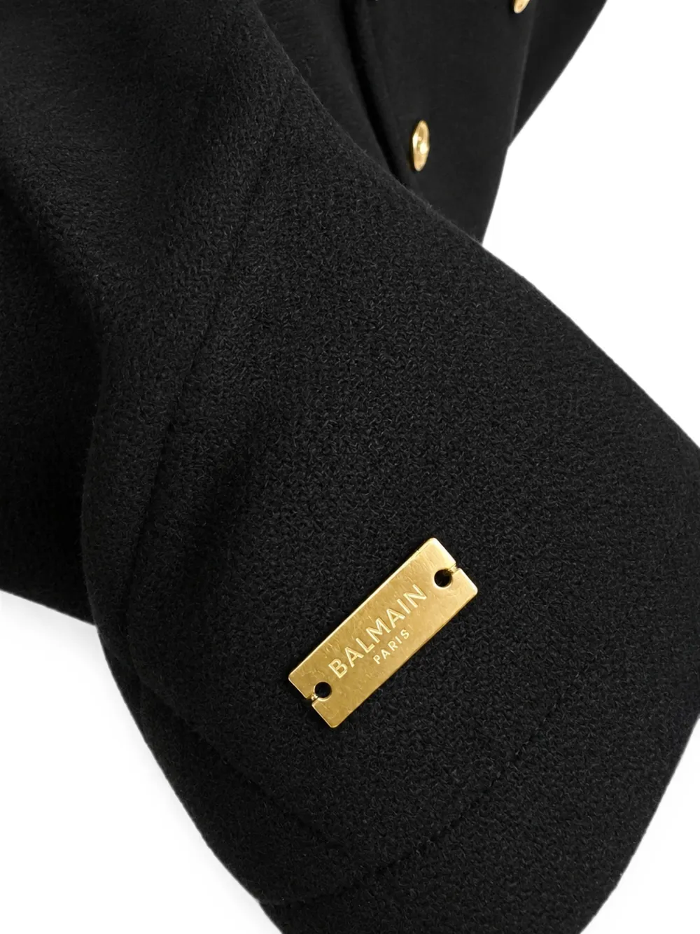 Balmain Kids Jas met dubbele rij knopen en logoplakkaat Zwart