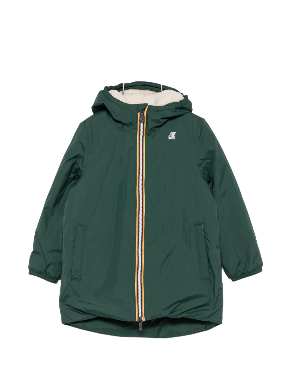 K Way Kids logo-patch hooded jacket - Grün