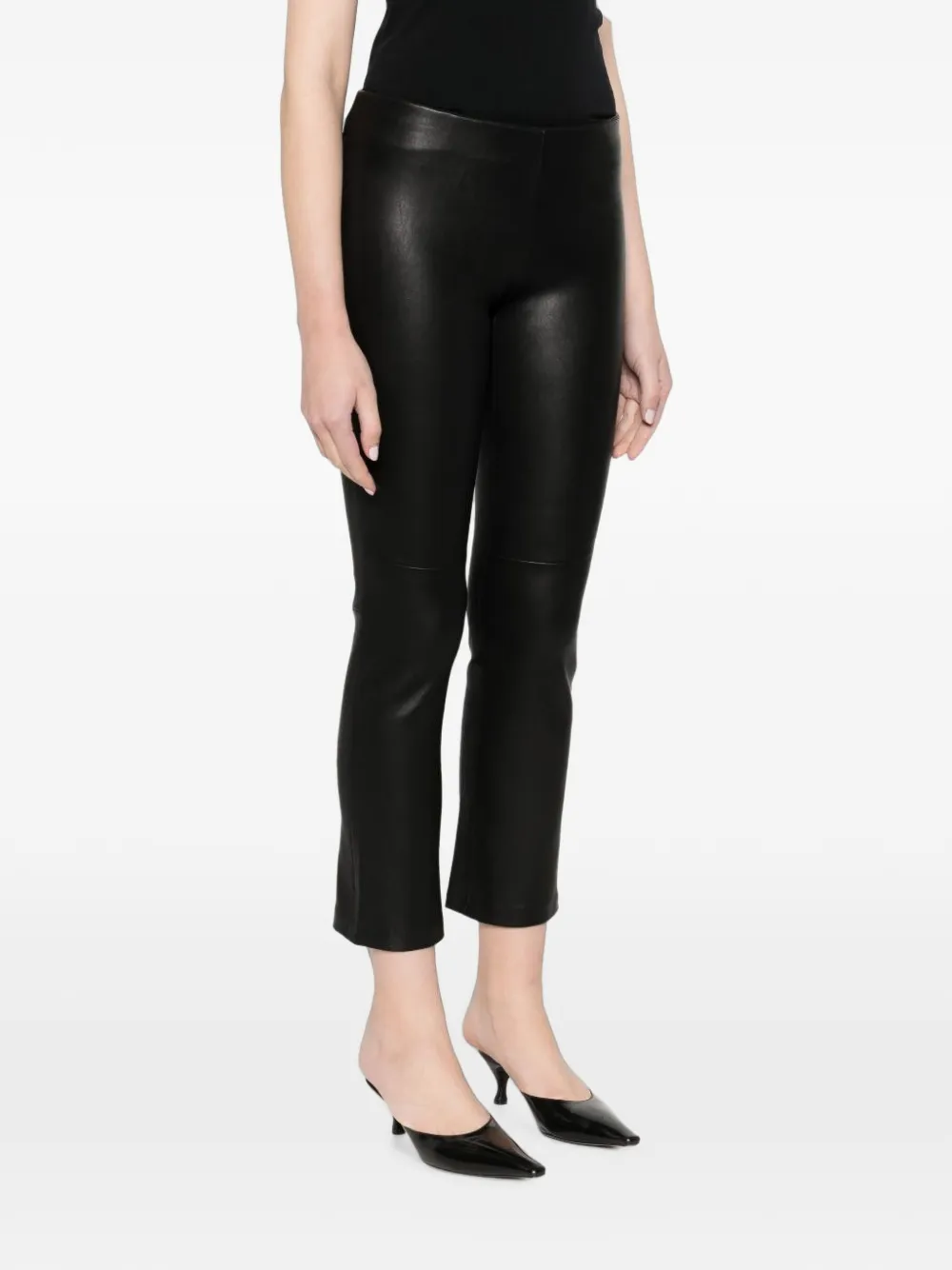 Stouls JP Twenty flared leather trousers - Schwarz