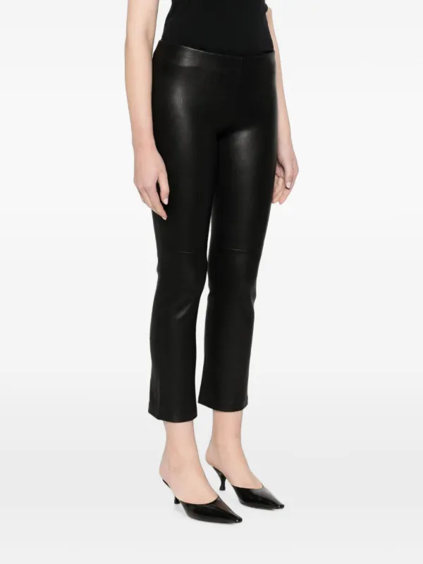 Stouls JP Twenty Flared Leather Trousers in Black