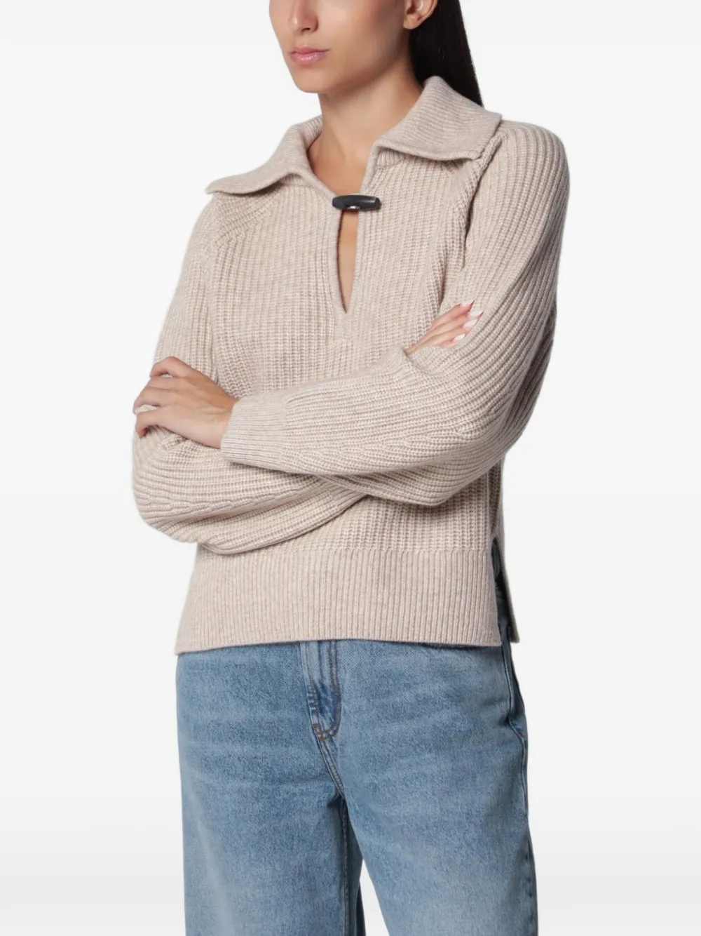 ISABEL MARANT Miranda ribbed-knit sweater - Toni neutri