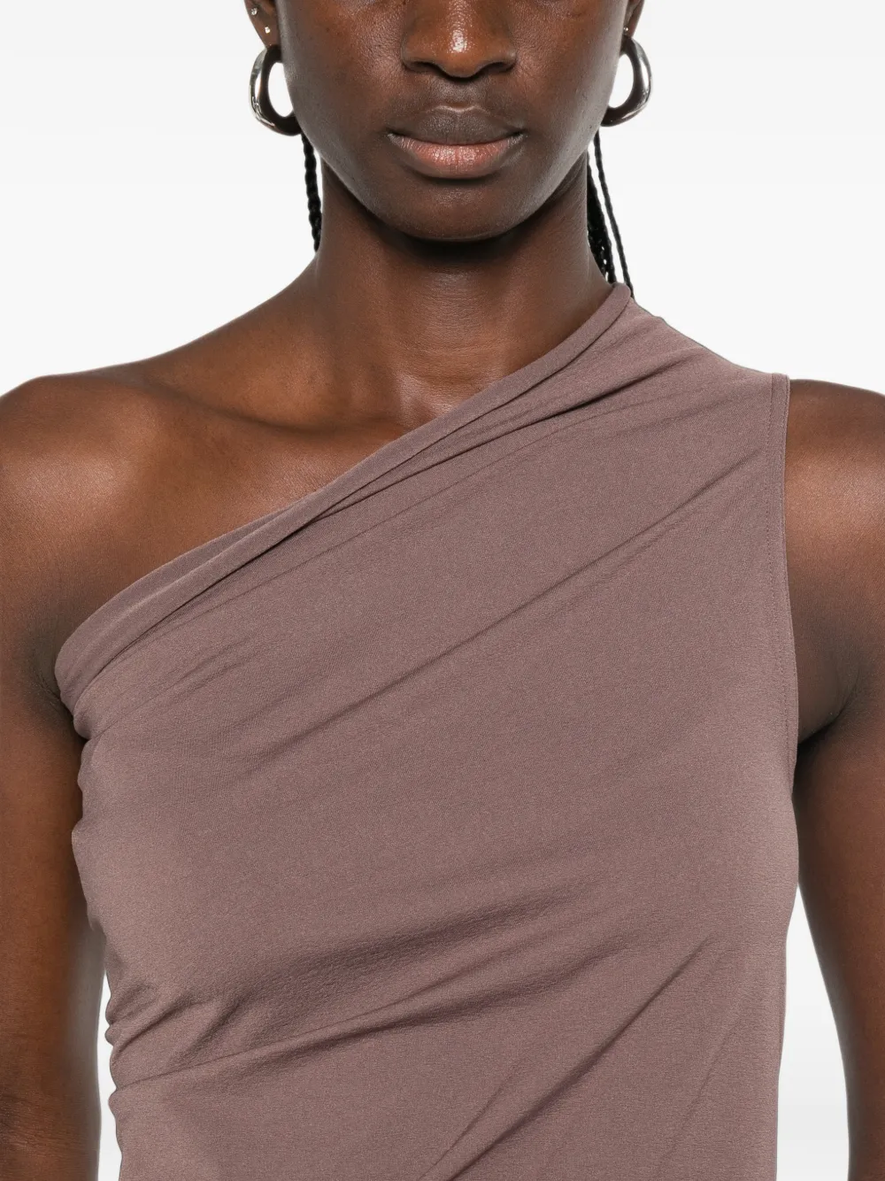 Rick Owens Athena asymmetrische top Beige