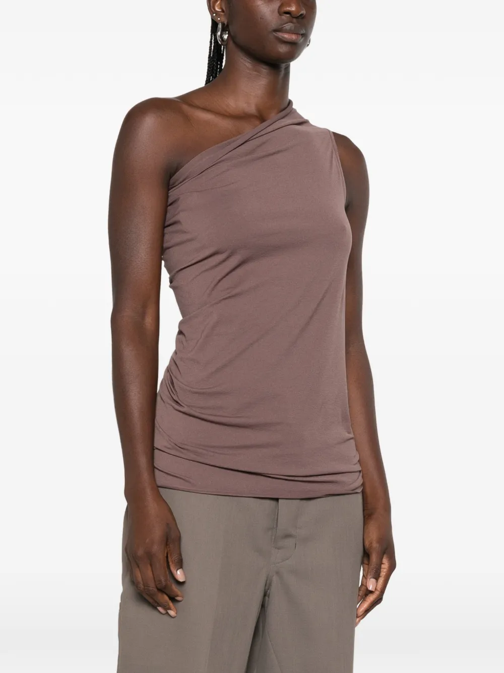 Rick Owens Athena asymmetrische top Beige