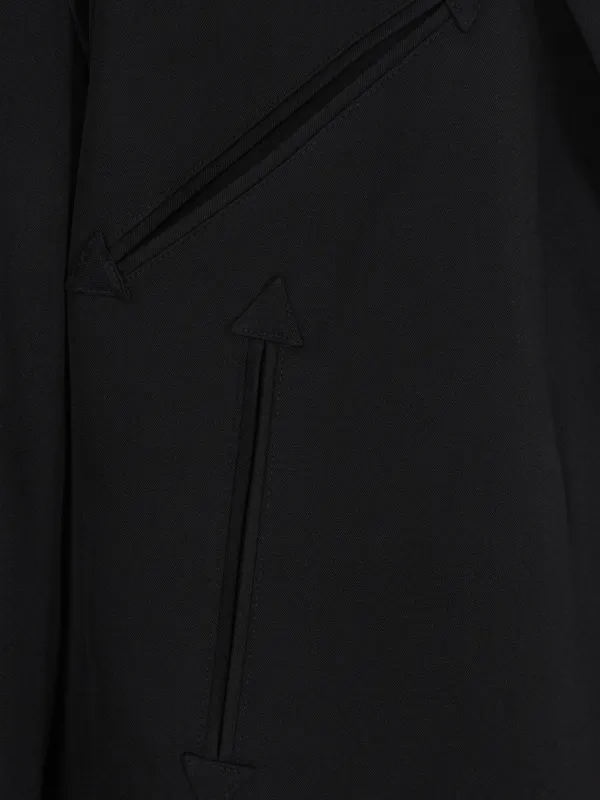 Yohji Yamamoto Wool zip-detail notch-lapel Jacket | Black