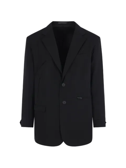 Yohji Yamamoto wool zip-detail notch-lapel jacket