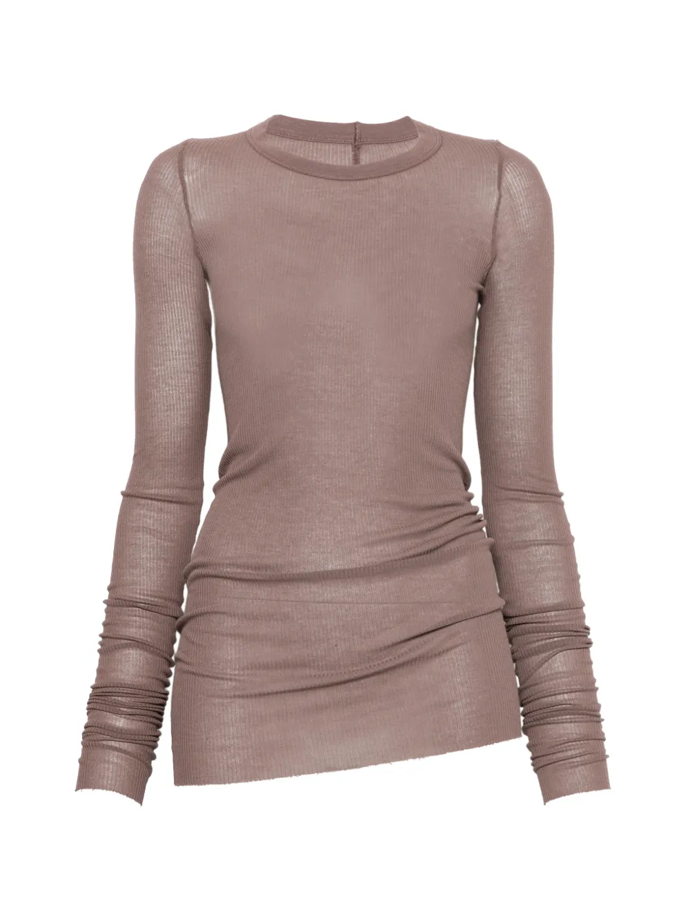 Rick Owens ribbed long-sleeve T-shirt Beige