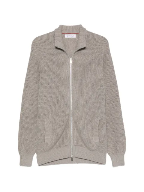 Brunello Cucinelli ribbed-knit zip-up cardigan