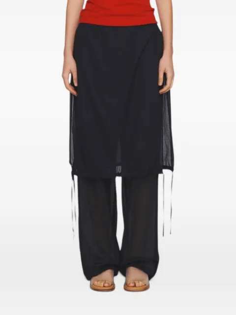 Amomento layered drawstring straight-leg trousers