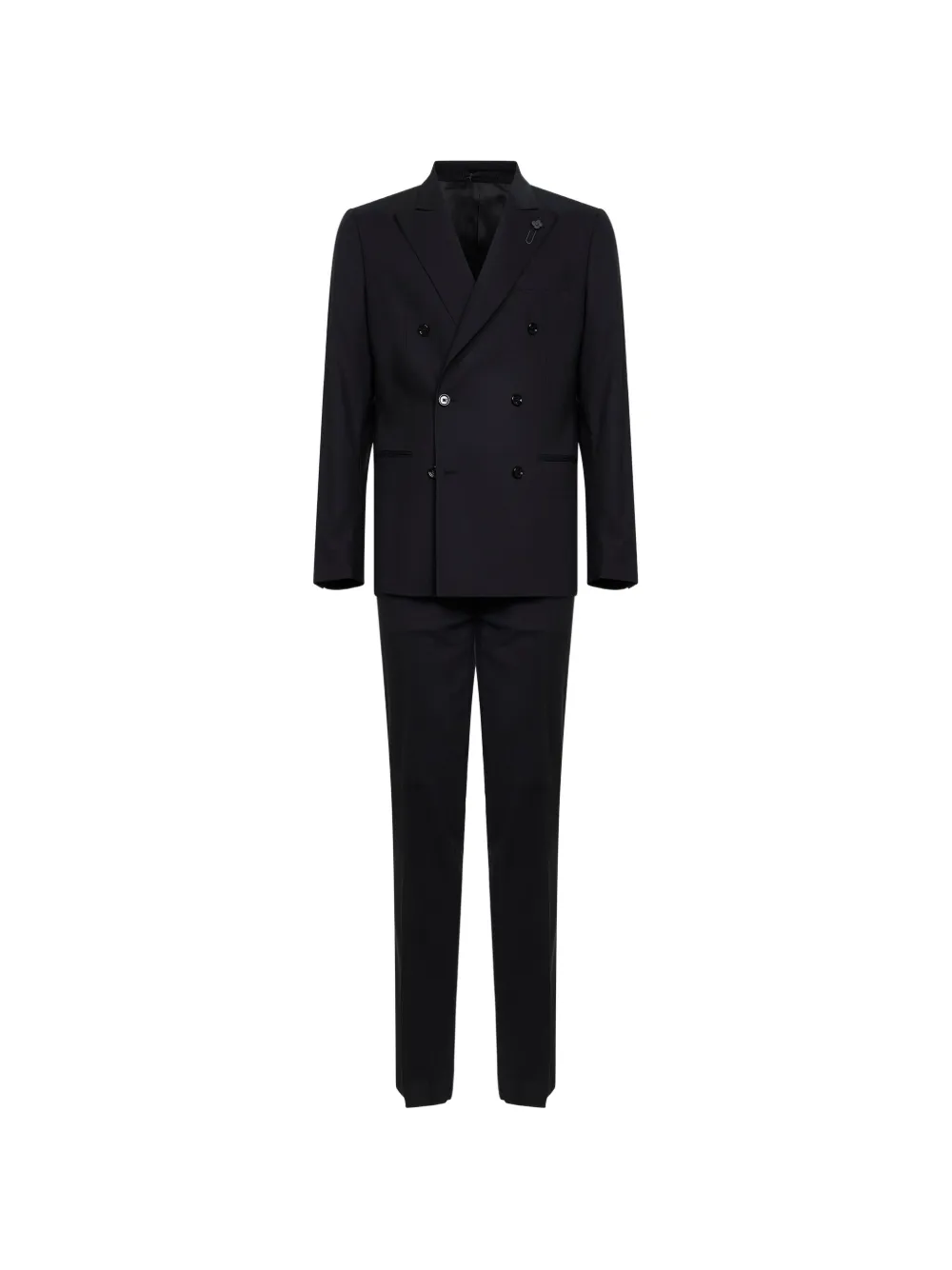 Lardini double-breasted peak-lapels suit - Schwarz