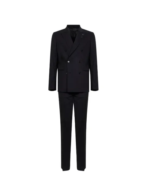 Lardini double-breasted peak-lapels suit