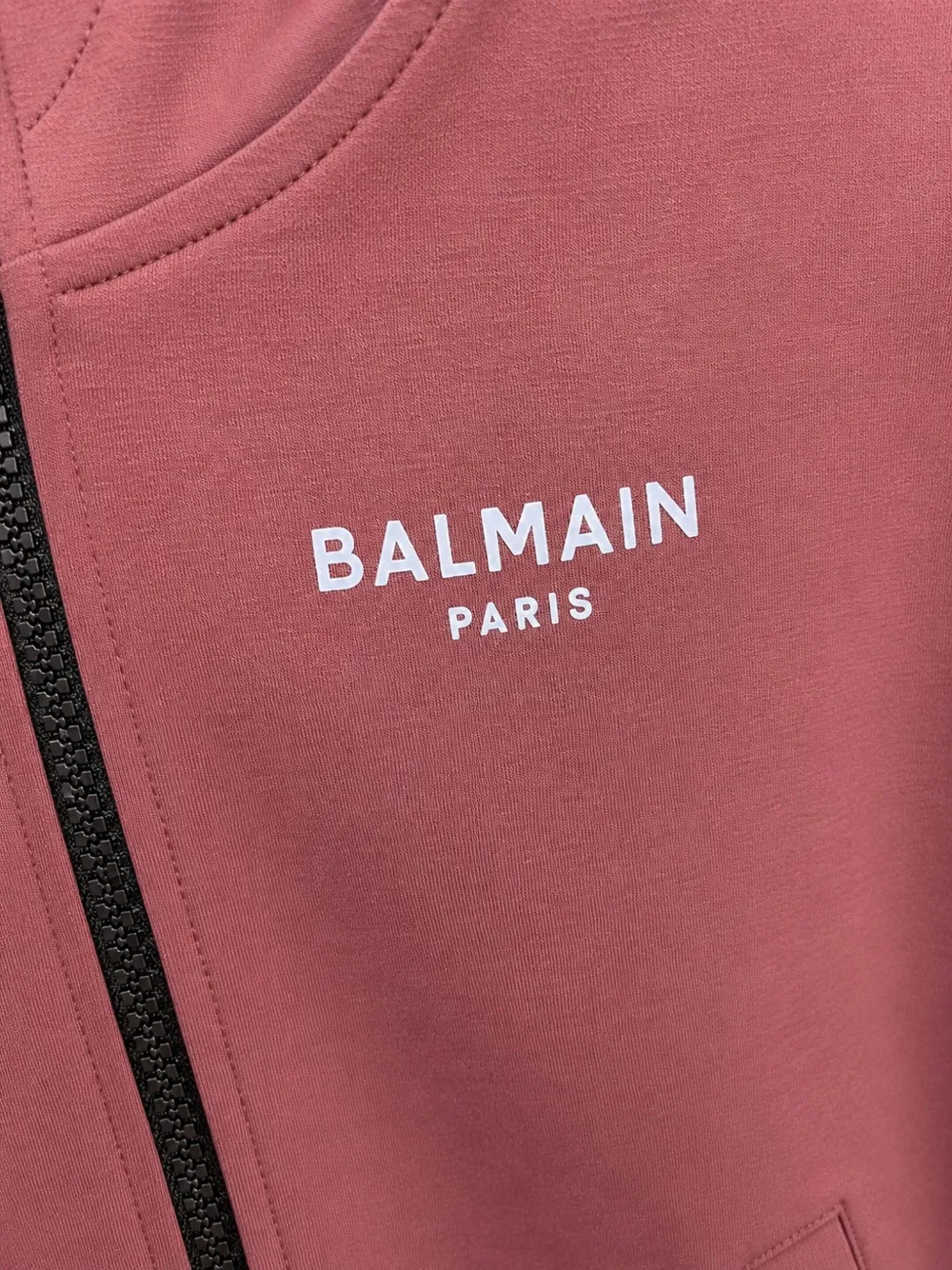 Balmain Kids Hoodie met logoprint en rits Rood