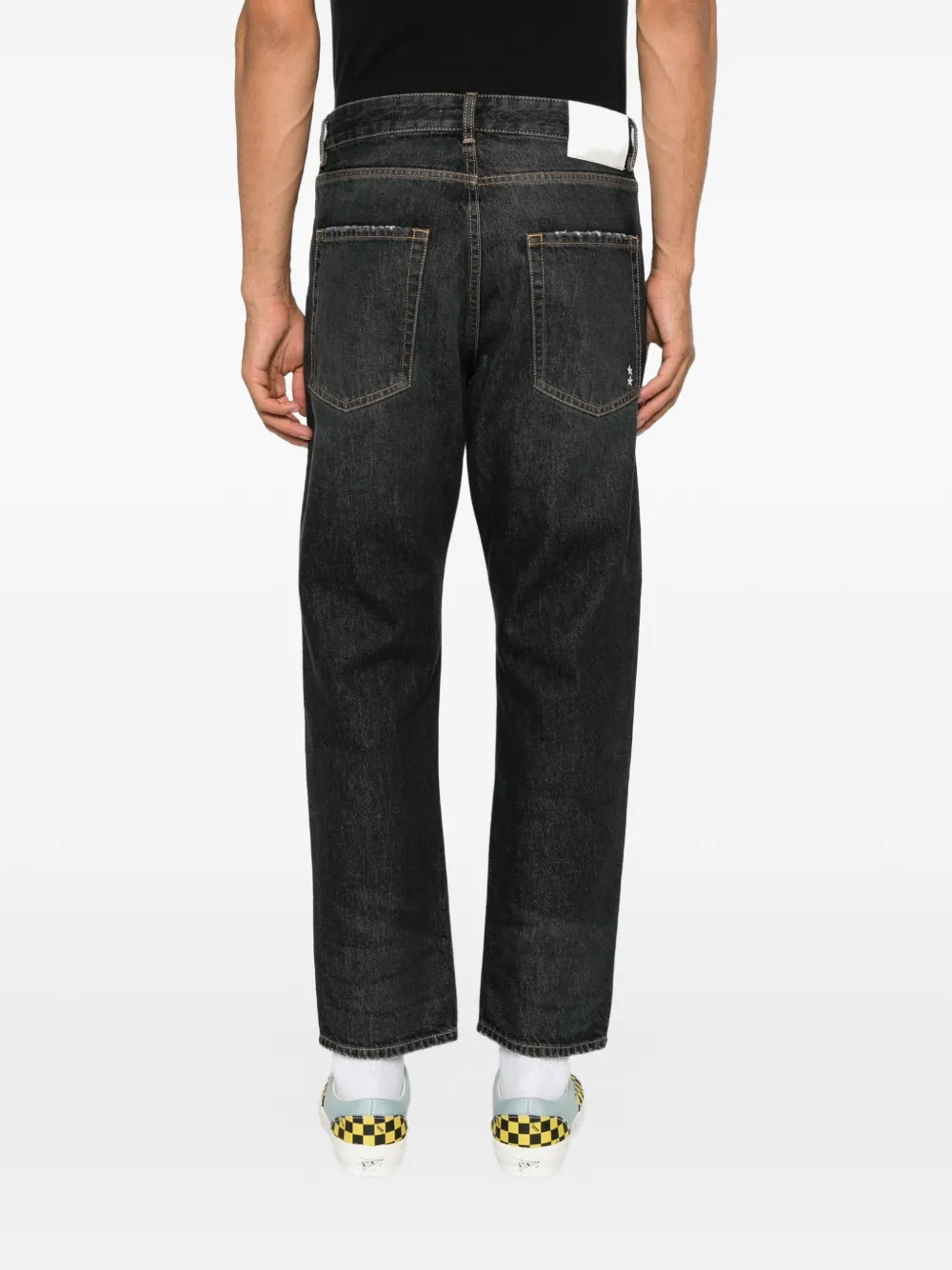 ICON DENIM Josh jeans met gerafelde afwerking en vervaagd effect Zwart