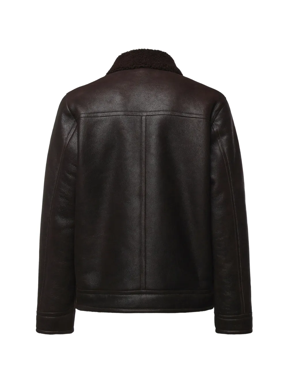 DONDUP Leren jack met lammy kraag Bruin