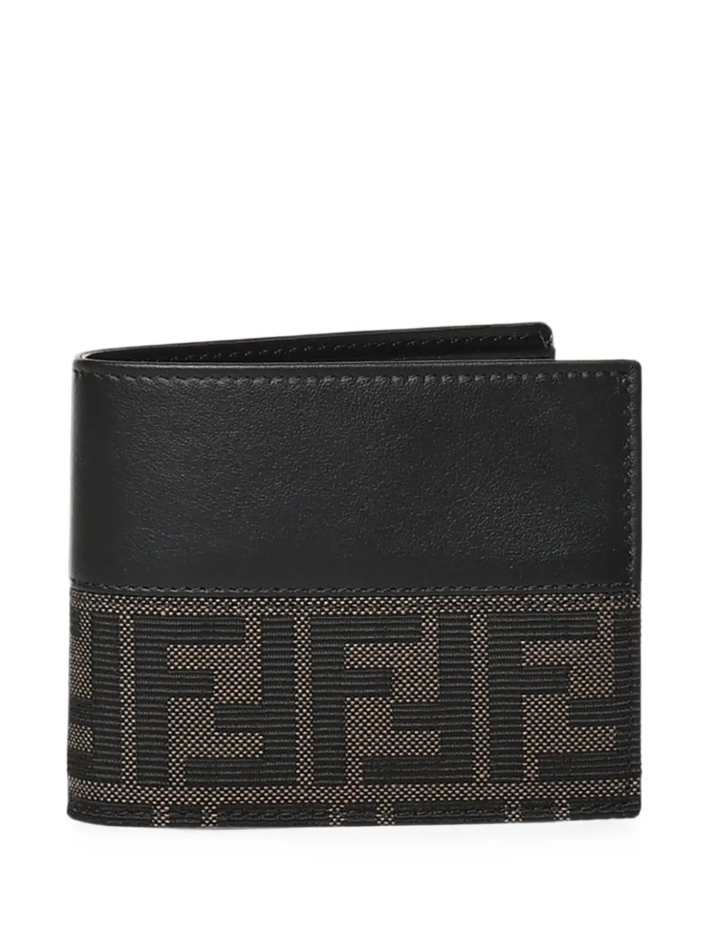 FENDI FF logo leather wallet - Nero
