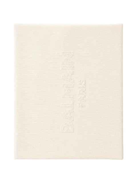 Balmain Kids logo-intarsia knitted blanket