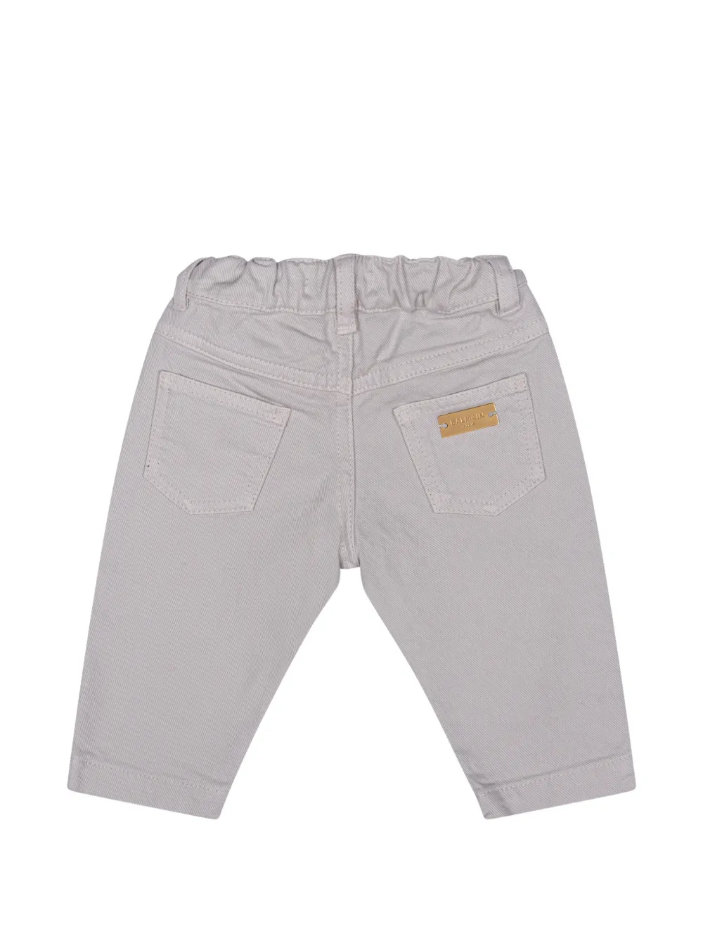 Balmain Kids Broek met elastische taille en logoplakkaat Grijs