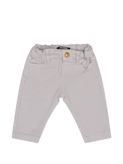 Balmain Kids logo-plaque elasticated-waist trousers