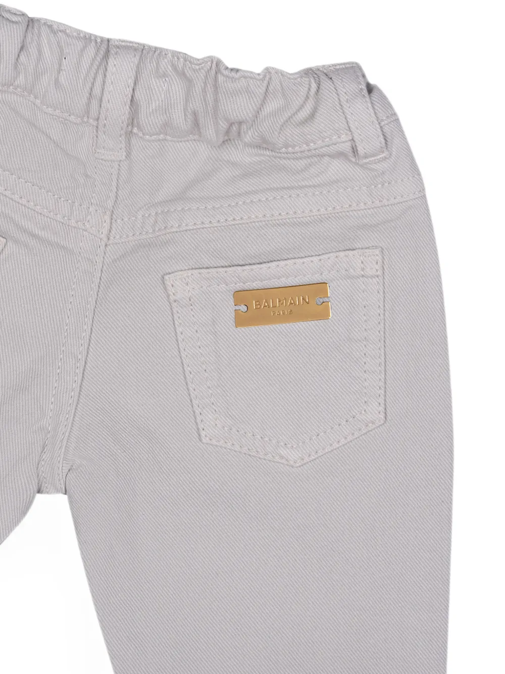 Balmain Kids Broek met elastische taille en logoplakkaat Grijs
