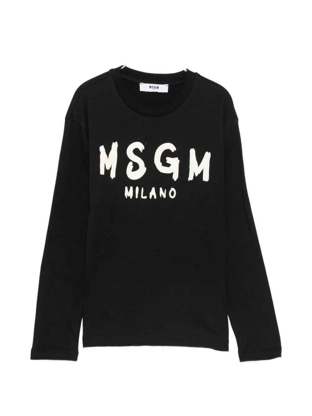 MSGM Kids logo-print long-sleeve T-shirt - Nero